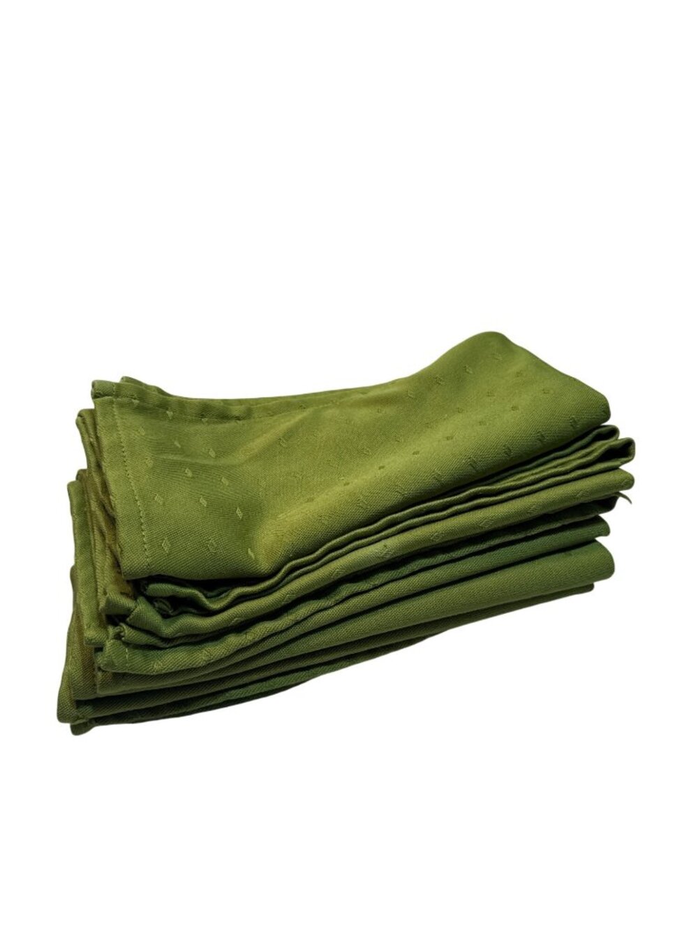 Green Textured Fabric Napkins Set Of 5 19 Inch Square Craft Dye Lot